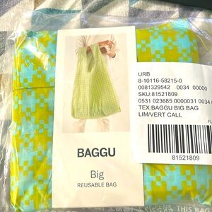 Big Baggu - Mint Pixel Gingham